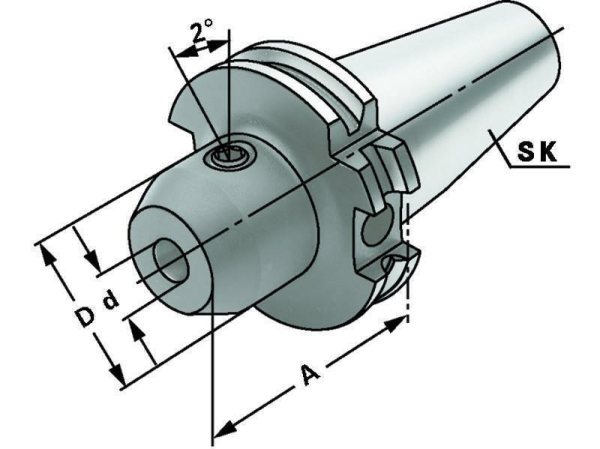 Whistle Notch Spannfutter SK 40, DIN 69871, Form AD/B, G6,3 bei 15.000 1/min