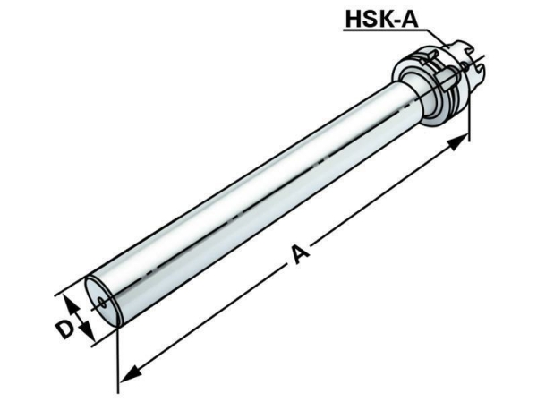Kontrolldorn HSK mit Pr&uuml;fzertifikat, Rundlaufgenauigkeit 0,003 mm, DIN 69896, Form A