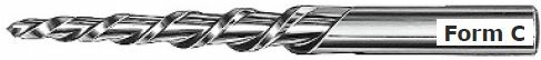 HSS-Co Kegel-Maschinenreibahle, Kegel 1:10, 10% Steigung, Form C