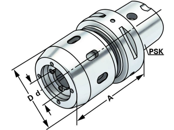 Hochleistungs-Kraftspannfutter, PSK C6 Polygonalschaft ISO 26623-1, G2,5 bei 25.000 1/min