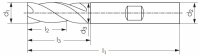 VHM HPC Schaftfr&auml;ser 4,0 mm, Typ AL, Z3, 44&deg;, EF, HA