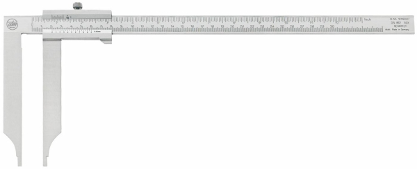 Werkstattmessschieber ohne Messspitzen, mit Feststellschraube, Ablesung 1/20 mm