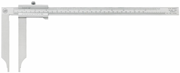 Werkstattmessschieber mit langen Messschn&auml;beln und Feststellschraube, Ablesung 1/20 mm