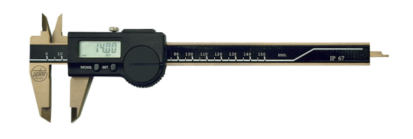 Digital Messschieber 0-150 mm TiN beschichtet, IP67 mit Sylvac System, Tiefenma&szlig; rund und Datenausgang