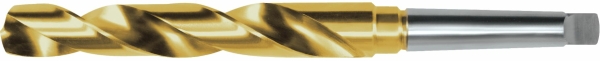 HSSE-Co5 Spiralbohrer &Oslash; 10,00-30,00 mm mit TiN Beschichtung und Morsekegel, DIN 345, Typ N