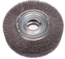 Entgrat-Rundb&uuml;rste &Oslash; 250 mm, Breite 60 mm, Bohrung &Oslash; 50,8 mm, Stahldraht rostfrei gewellt 0,35 mm