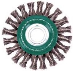 Zopf-Rundb&uuml;rste &Oslash; 125 mm, Stahldraht rostfrei glatt 0,50 mm, Bohrung &Oslash; 22,2 mm