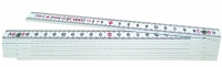 Glasfaser-Ma&szlig;stab 2 Meter, 10 Glieder, wei&szlig;