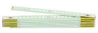 Holzglieder-Ma&szlig;stab 2 Meter, 10 Glieder, wei&szlig;