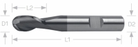 VHM Kugelfr&auml;ser &Oslash; 2,00-20,00 mm, Z2, 30&deg;...