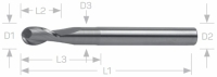 VHM Kugelfr&auml;ser extralang &Oslash; 2,00-20,00 mm,...