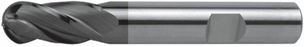 VHM Kugelfr&auml;ser &Oslash; 2,00-20,00 mm, Z4, 30&deg; Drall, Alcrona Beschichtung, HB-Schaft