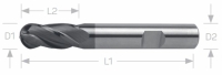 VHM Kugelfr&auml;ser &Oslash; 2,00-20,00 mm, Z4, 30&deg;...