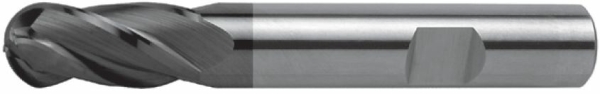 VHM Kugelfr&auml;ser &Oslash; 3,00 mm, Z4, 30&deg; Drall, SL 8 mm, GL 57 mm, Alcrona Beschichtung, HB-Schaft &Oslash; 6,0 mm