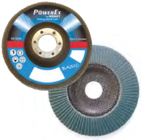 F&auml;cherschleifscheiben PowerEx mit Zirkonkorund Typ G18 (flach), &Oslash; 125 mm, Bohrung 22,23 mm
