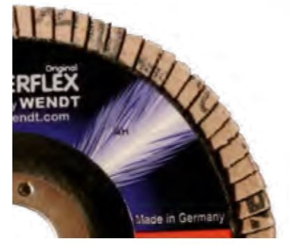 F&auml;cherschleifscheiben Powerflex mit Zirkonkorund Typ G17 (konisch 8&deg;), &Oslash; 115 mm, Bohrung 22,23 mm, reduzierter Glasfaserteller
