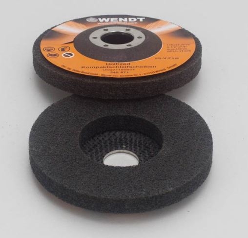 Kompaktschleifscheibe mit Glasfaserteller Typ UG27 (flach), &Oslash;125x22,23 mm, H&auml;rte 4-Medium