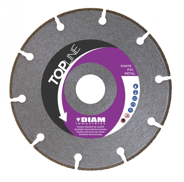 DIAM Diamanttrennscheibe &Oslash; 115/22,23 mm - STAHL - EDELSTAHL Gusseisen, Schienen und St&uuml;tzen aus Metall, Trockenschnitt